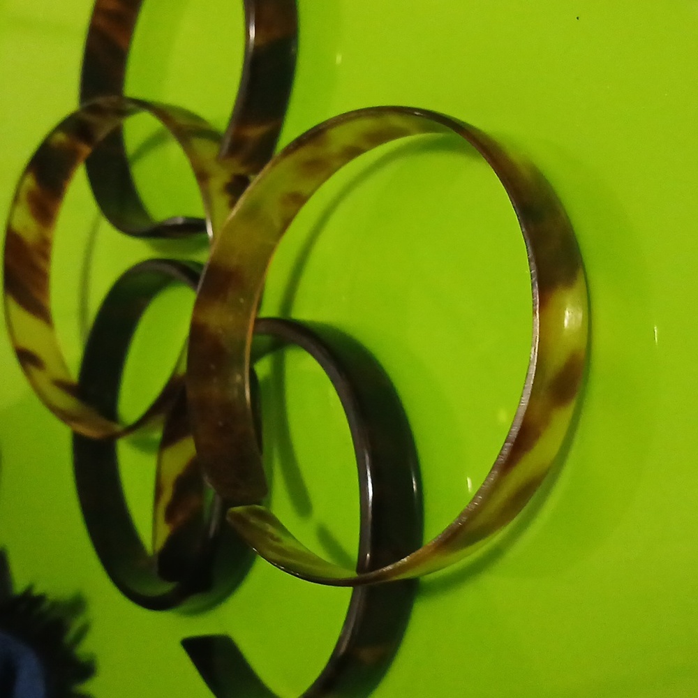 Tortoise Shell Patterned Bangles 5 Bangles - image 8